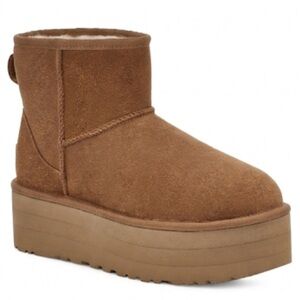 UGG Classic Mini Platform Boots In Chestnut Size 8 Excellent Condition!